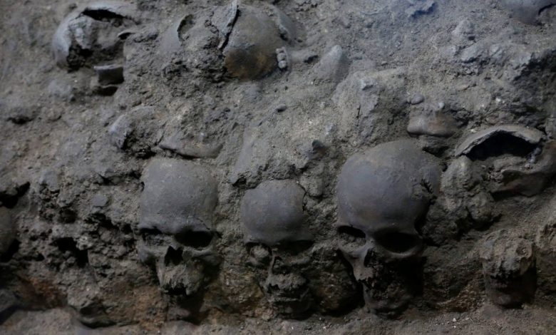 An image of the skulls of the Tzompantli at Tenochtitlan. Image Credit: REUTERS / Henry Romero.