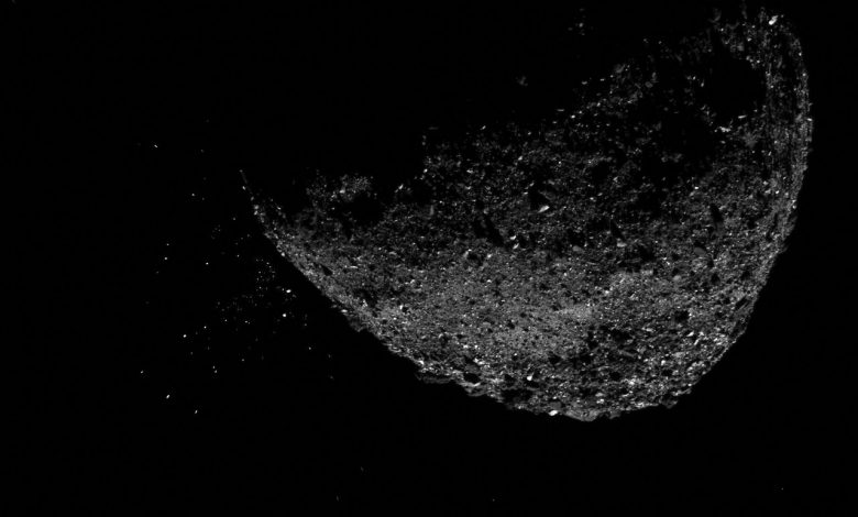 View of asteroid Bennu ejecting particles from its surface on Jan. 6, 2019. Image Credit: Public Domain.