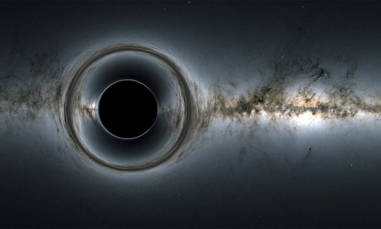A Black Hole simulation provided by NASA to accompany their scientific explanation of a black hole. Credit: NASA