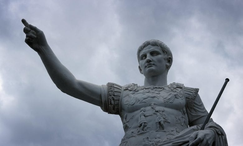 The statue of an ancient Roman emperor. Jumpstory.