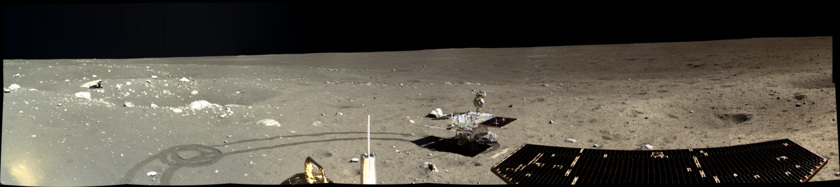 Panorama view of the moon's surface. Image Credit: Chang’e 3 /CNSA/The Planetary Society