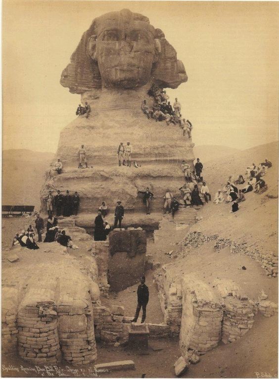 Sfinxul Giza Egipt circa 1850. Credit imagine necunoscut