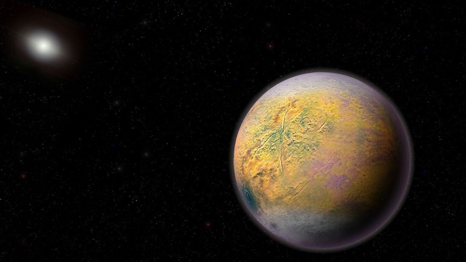 The newly found planet is thought to be located 2.5 times further from the sun than Pluto. Image Credit: Carnegie Institute for Science.