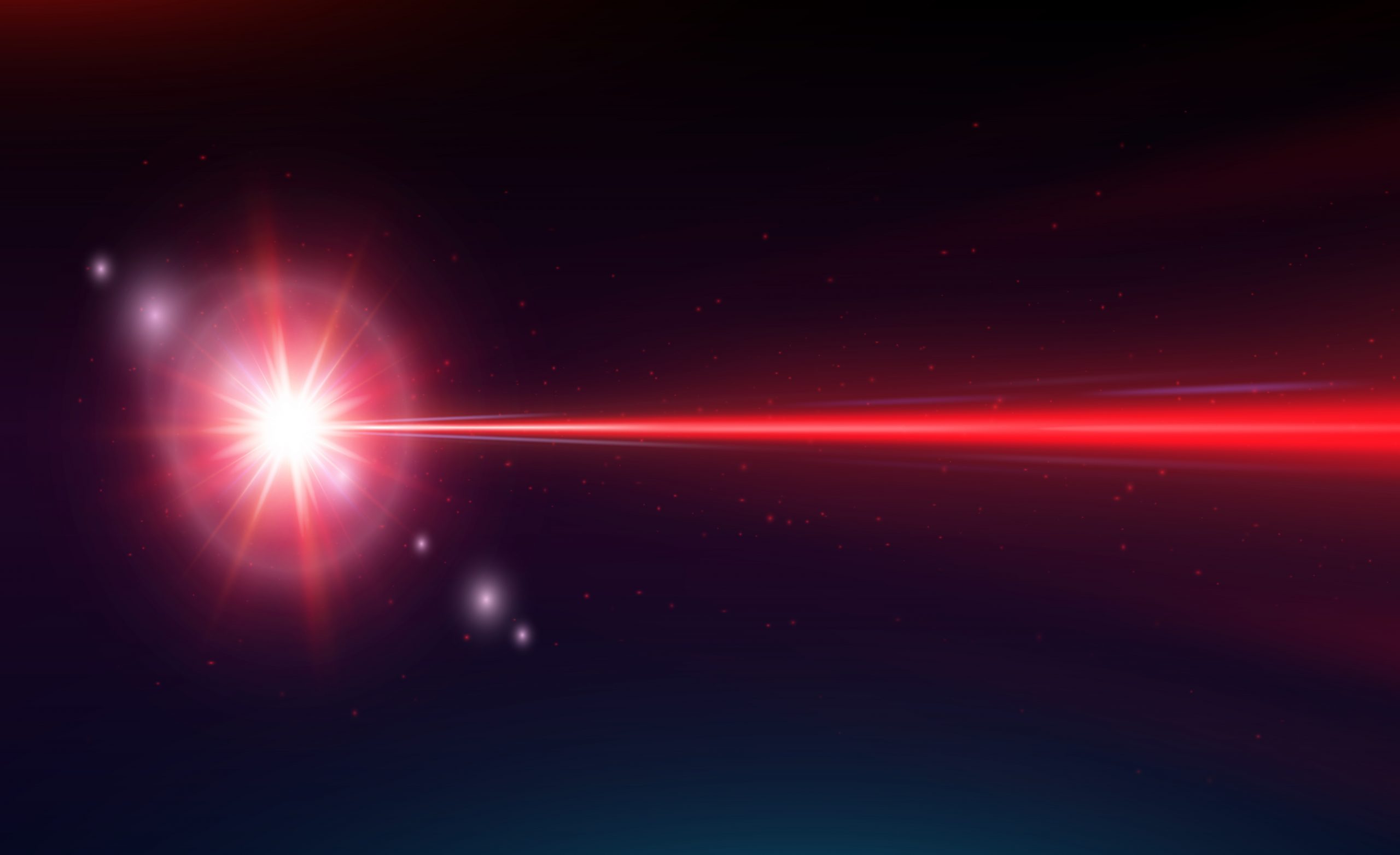 An illustration of a laser beam in outer space. Depositphotos.