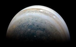 This stunning image of Jupiter is the result of citizen scientist Kevin M. Gill and data from the Juno spacecraft. Image Credit: Kevin M. Gill / Juno / NASA.