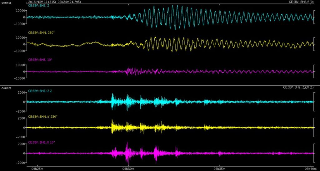 The mysterious seismic signals recorded coming from near an island between Africa and Madigascar on November 11. Image Credit: Anthony Lomax