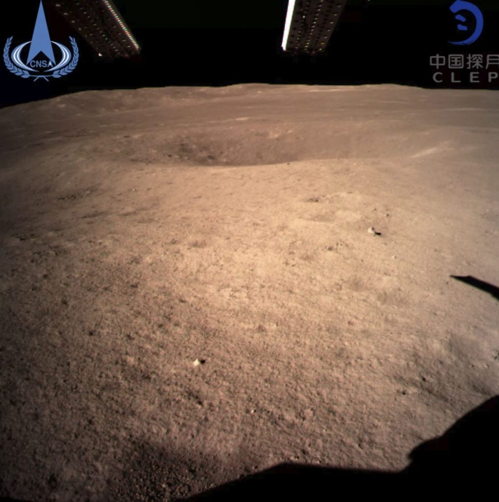 The first image of the moon's far side snapped by China's Chang'e 4 probe, which touched down on he far side of the moon on Jan. 2, 2019 (Jan. 3 Beijing time). Image Credit: CNSA.