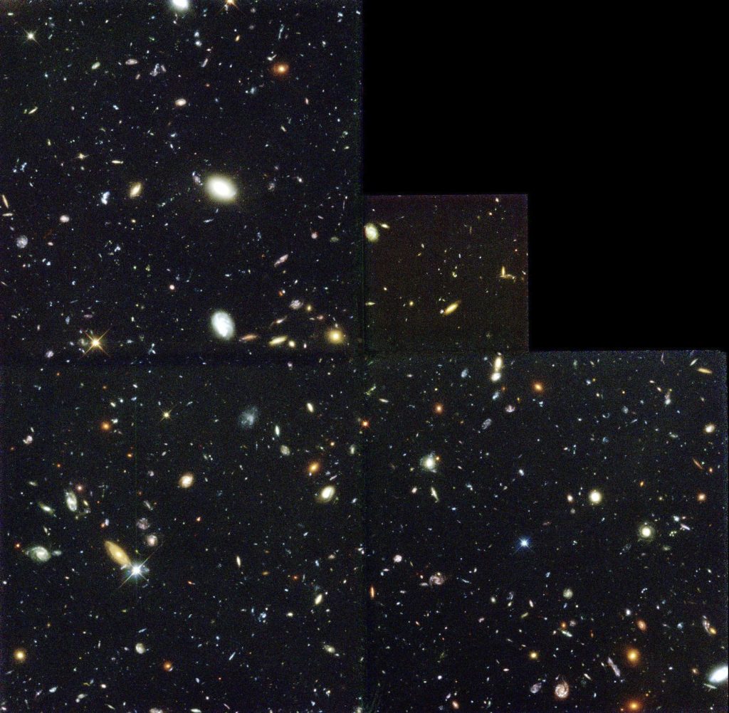 An ealrier version of the Hubble Deep Field. Image Credit: Wikimedia Commons / Public Domain.