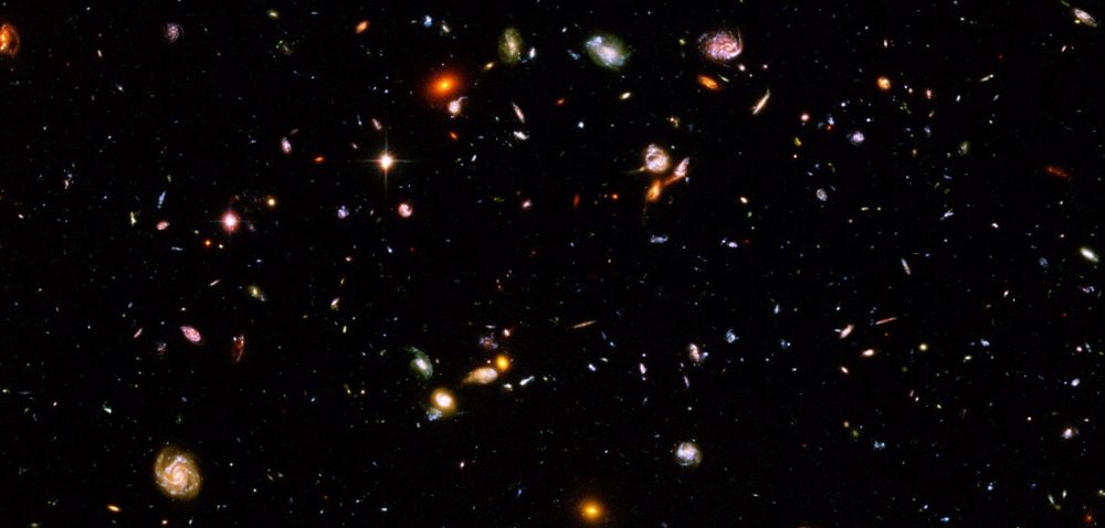 A small section of the Hubble Ultra Deep Field. Image Credit NASA / ESA / Wikimedia Commons.