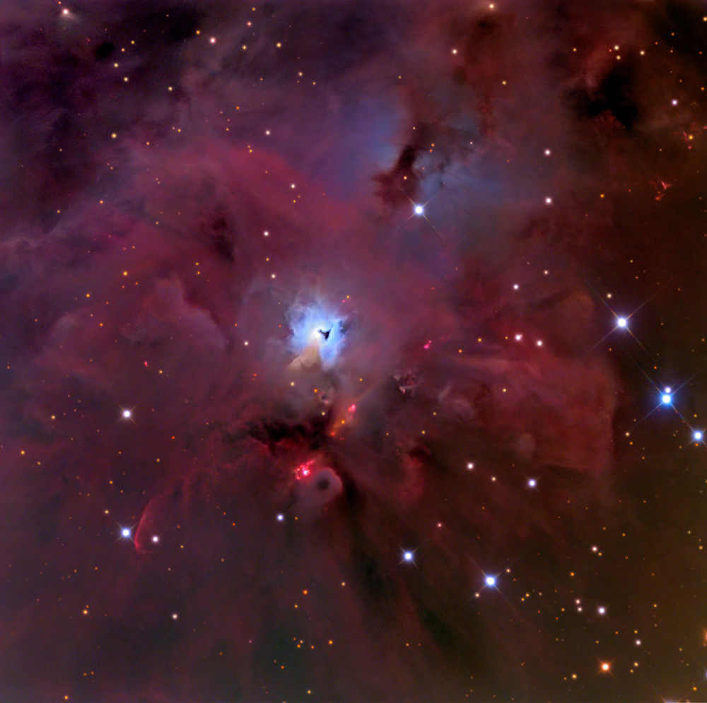 The overall NGC 1999 nebula with smaller hole shown in context. Image Credit: Wikimedia Commons.