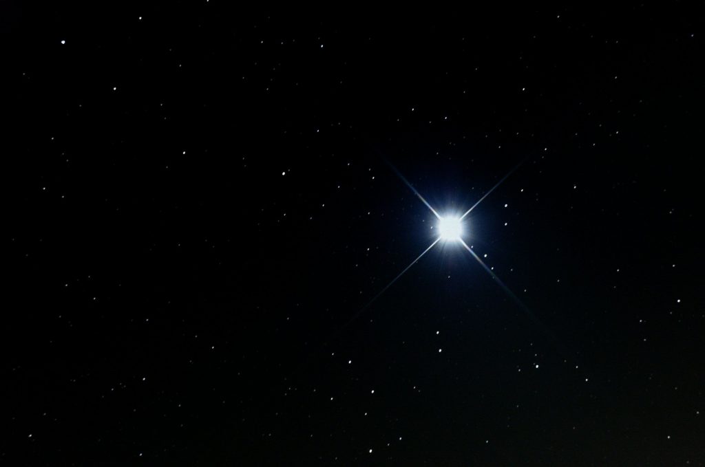 Sirius, the brightest star in the night sky. Image Credit: Wikimedia Commons.