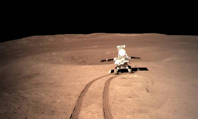 The Yutu-2 Rover exploring the far side of the moon. Image Credit: CNSA.