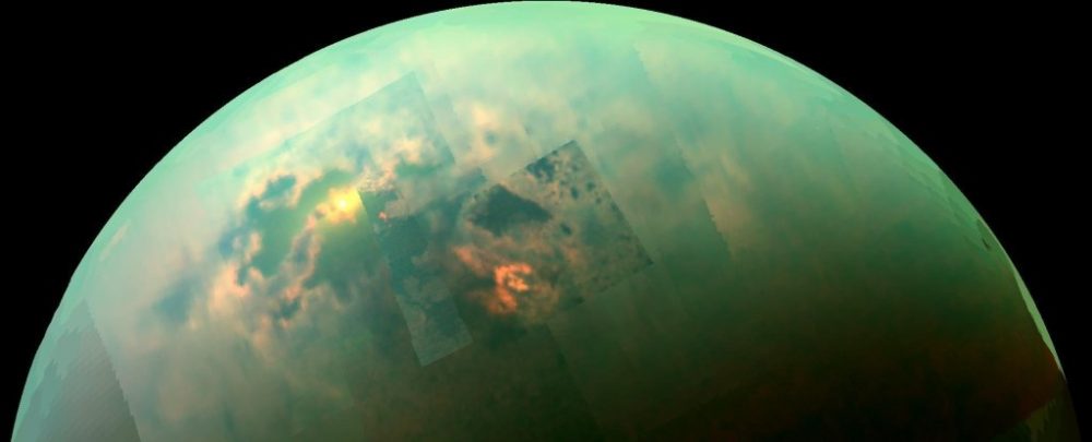 An image of Titan photographed by the Cassini Spacecraft. Image Credit: NASA/JPL-Caltech/Univ. Arizona/Univ. Idaho.
