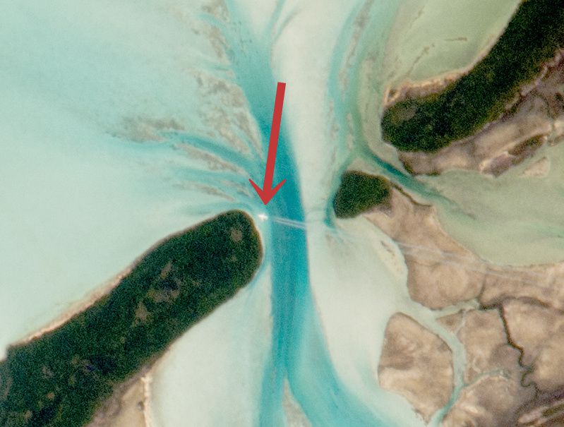 The location of the airplane photographed by astronauts on board the ISS, as the space station was orbiting Earth. Image Credit: NASA.