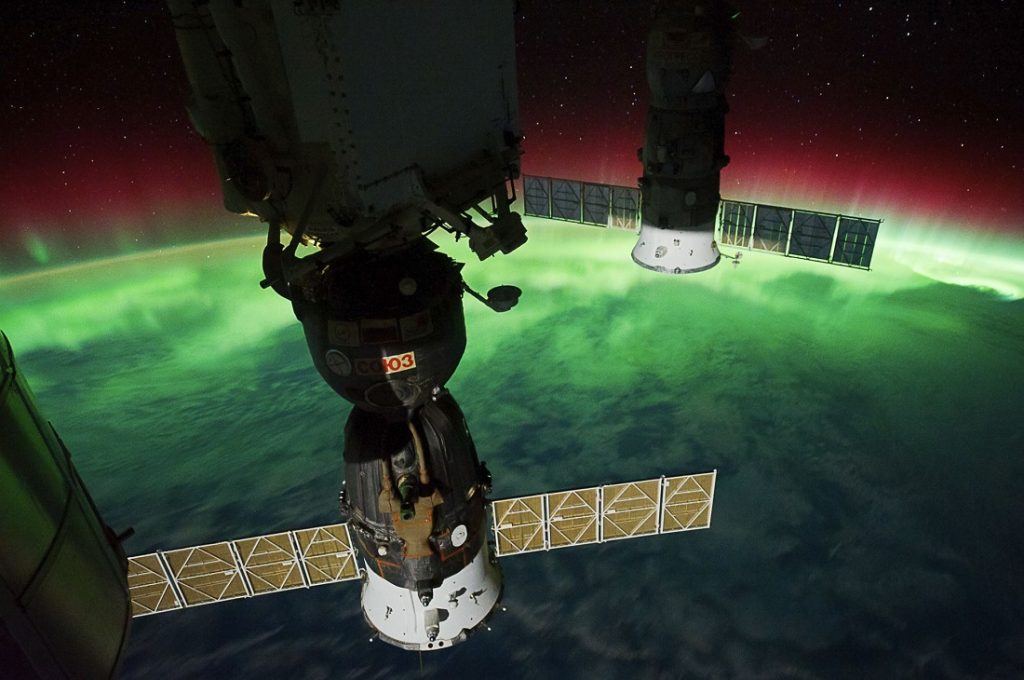 This is one of a series of night time images photographed by one of the Expedition 29 crew members from the International Space Station. It features Aurora Australis, seen from a point over the southeast Tasman Sea near southern New Zealand. Image Credit: NASA.