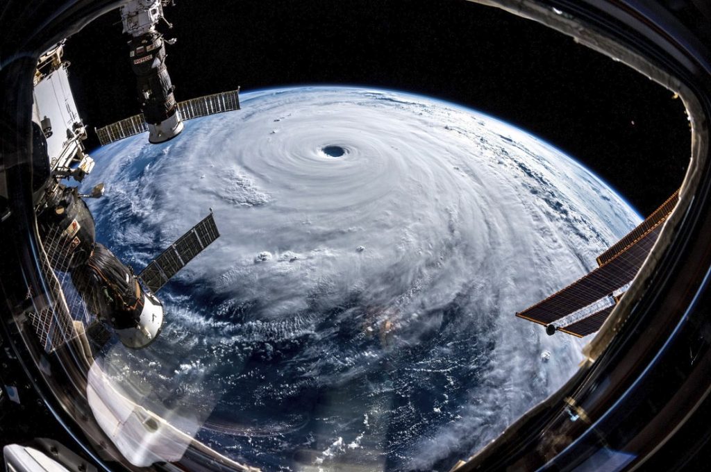 Category 5 Super Typhoon Trami photographed by Alexander Gerst onboard the International Space Station. Image Credit: NASA.