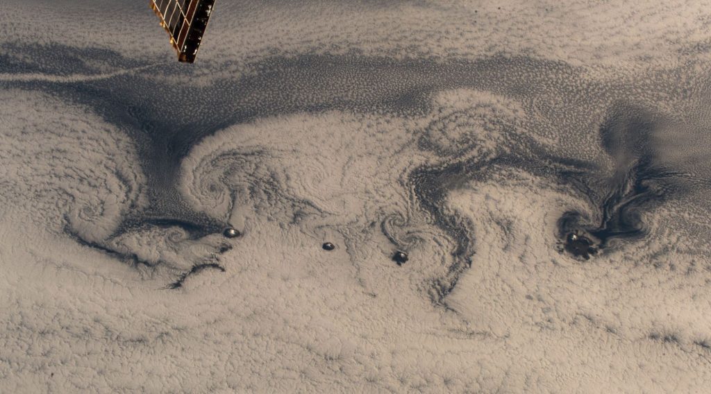 A mind-bending image snapped by Alexander Gerst from space. "Ring of Fire. The Kuril volcano island chain marks the northern border of the Pacific Plate, where one plate dives under the other, melting up and generating volcanoes above. Plate tectonics visible with the naked eye." Image Credit: NASA. 