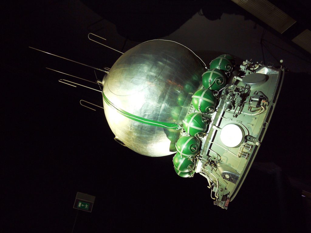 Mockup of the spacecraft Vostok-1 (1961), Museum of Air and Space Paris, Le Bourget (France). Image Credit: Wikimedia Commons.