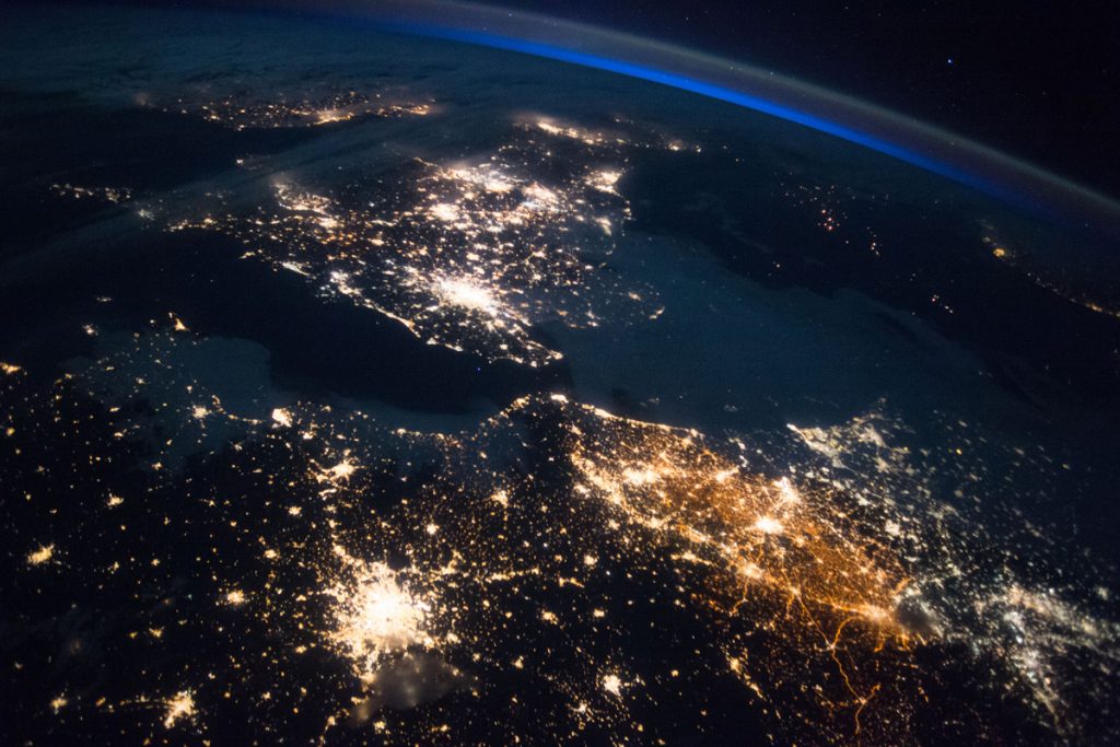 This image, photographed in space shows France, the United Kingdom, the Netherlands and Belgium. Image Credit: NASA.