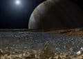 A simulated view from the surface of Europa. Image Credit: NASA.