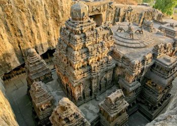 A Stunning view at the rock cut temple at Ellora.