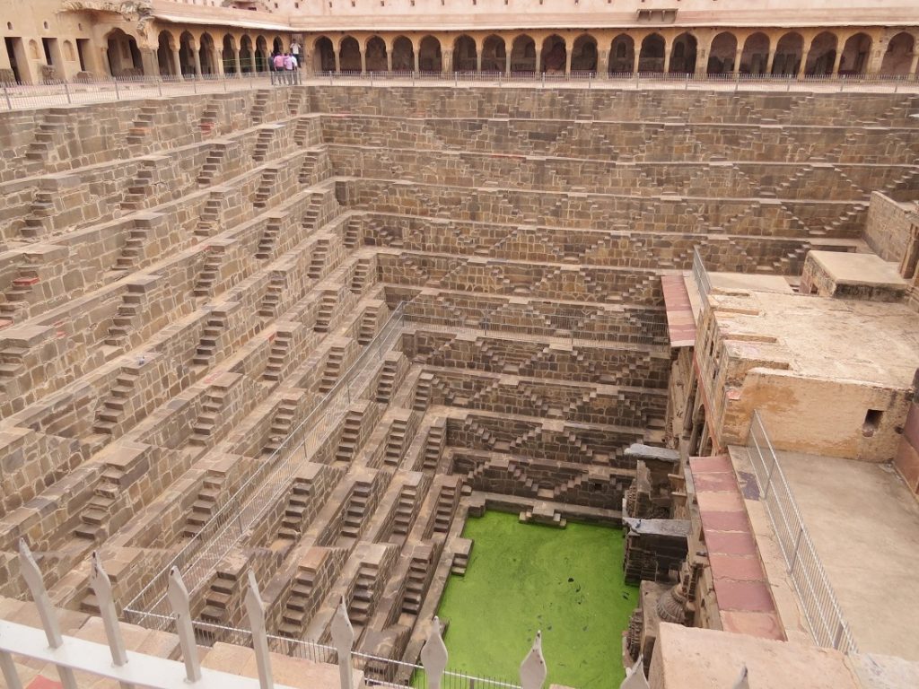 Chand Baori, in the village of Abhaneri near Bandikui, Rajasthan. Image Credit: Wikimedia Commons CC BY-SA 4.0.