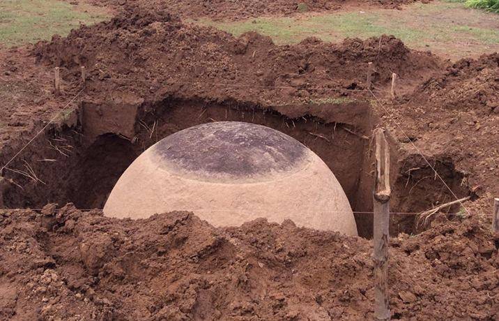 A stone sphere excavated by experts in Costa Rica. Image Credit.