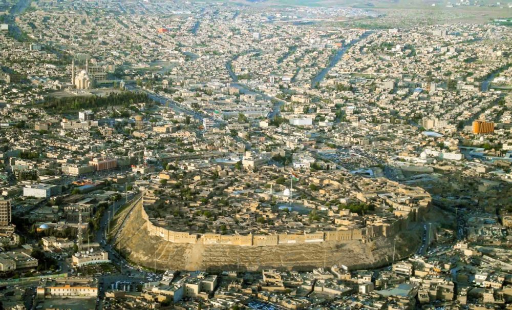 Aerial view of the Erbil citadel. Image Credit: Wikimedia Commons.