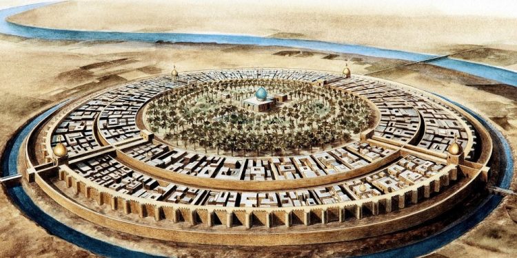 An illustration of the Round City of Baghdad in the 10th century. Image Credit: Jean Soutif/Science Photo Library.