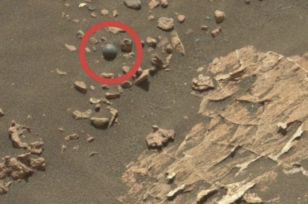A cannonball on Mars? Not really, just evidence of concretion. Image Credit: Curiosity Rover. 