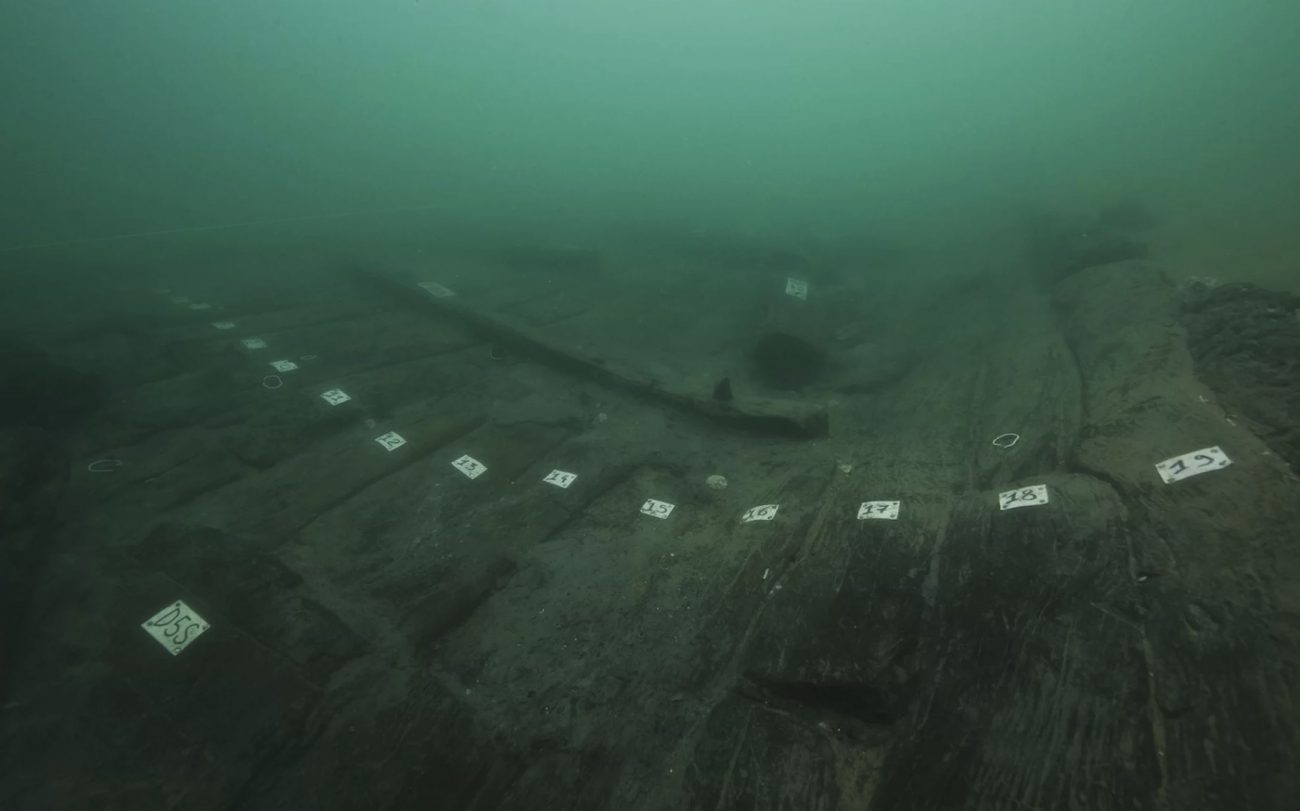 A shipwreck at the sunken port city of Thonis-Heracleion. Image Credit: