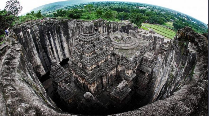 Ellora Rock Cut Temple. India.