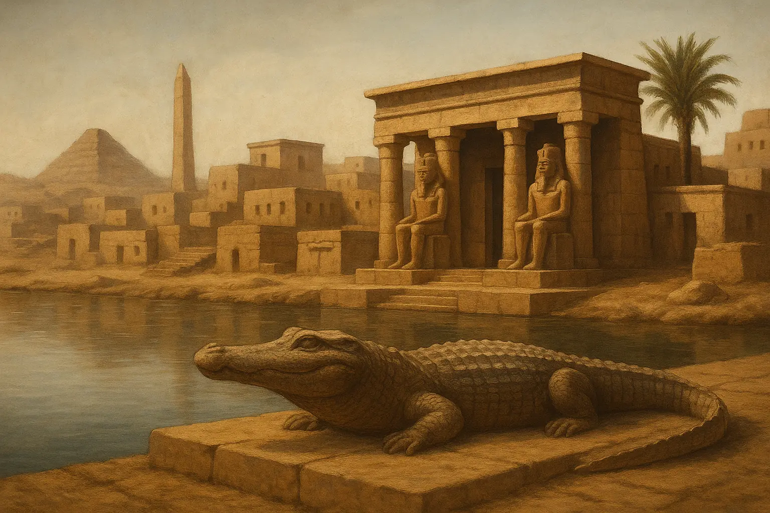 An artistic view of Crocodilopolis.