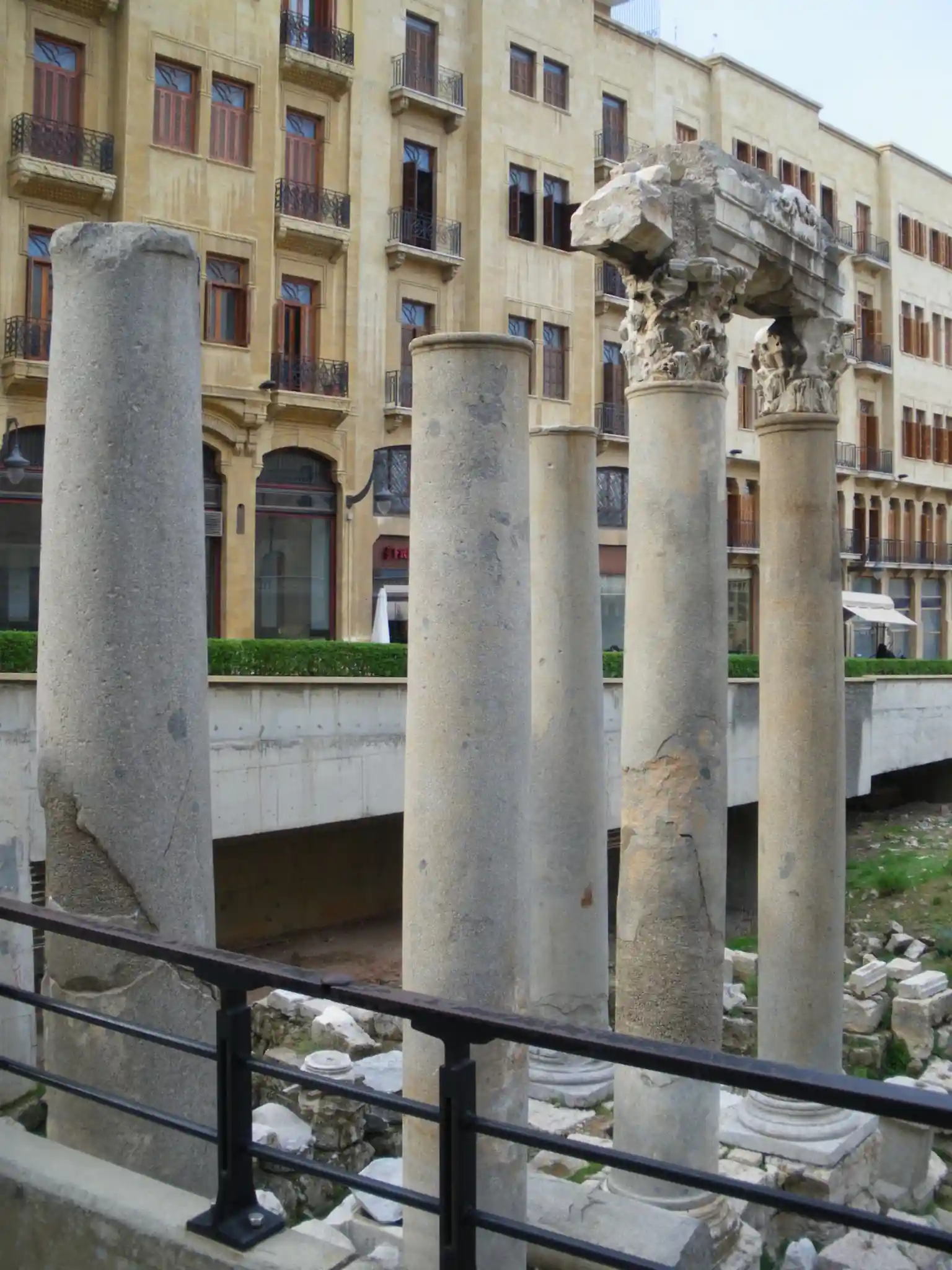 Roman Columns of Basilica near the Forum of Berytus. Wikimedia Commons.