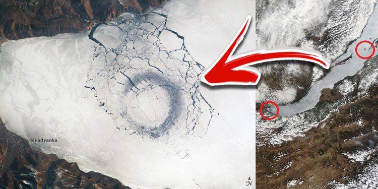 Lake Baikal The Enigmatic Bottomless Lake Home To Countless   Lake Baikal Strange Circles Seen From Space 750x375 