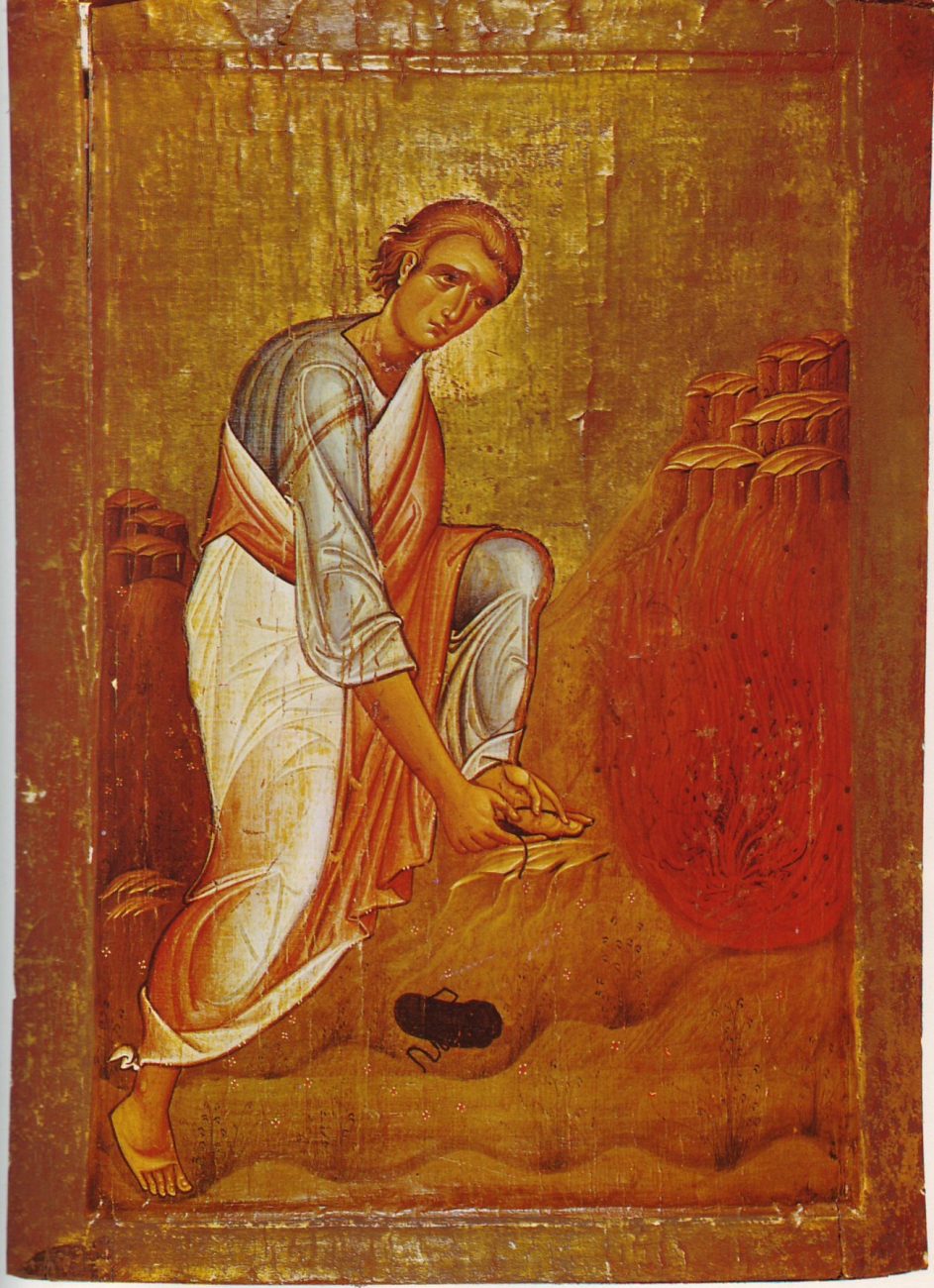 Moses and the burning bush. Loca sancta icon from the 12th (13th?) century. Image Credit: Wikimedia Commons.