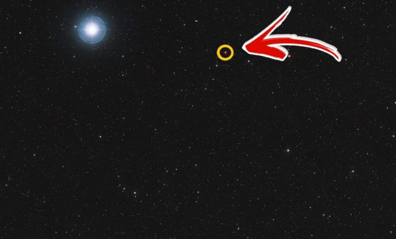 The sky around the red dwarf star Ross 128. Image Credit: ESO.
