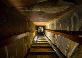 The interior of the Great Pyramid. Shutterstock.