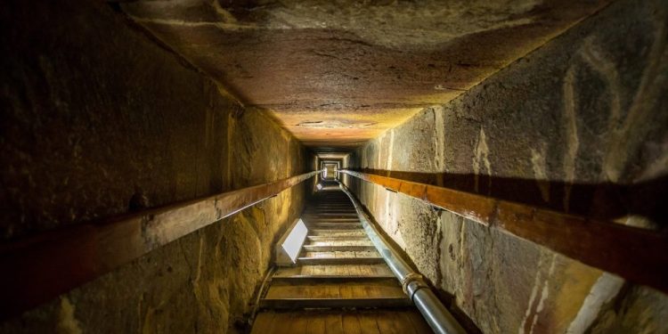 The interior of the Great Pyramid. Shutterstock.