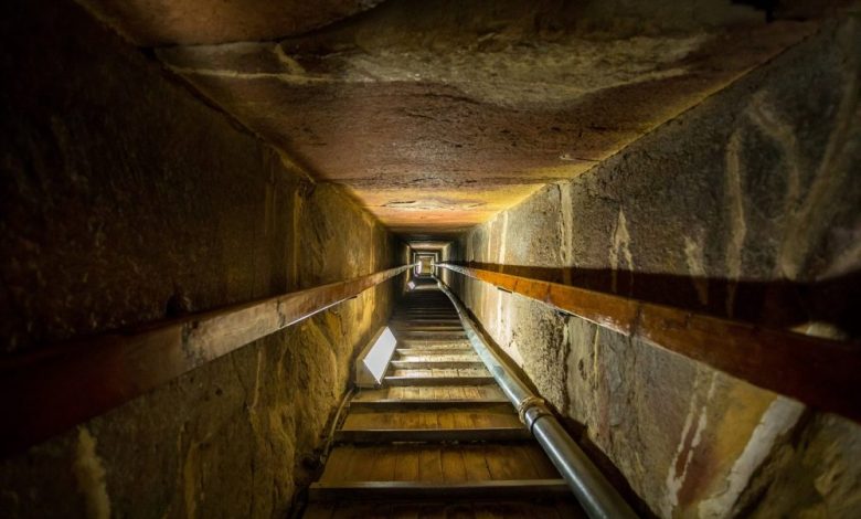 The interior of the Great Pyramid. Shutterstock.