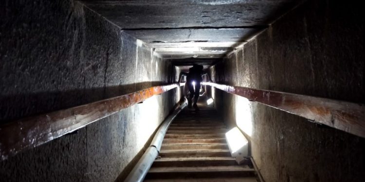 Inside the Great Pyramid. Image Credit: Shutterstock.