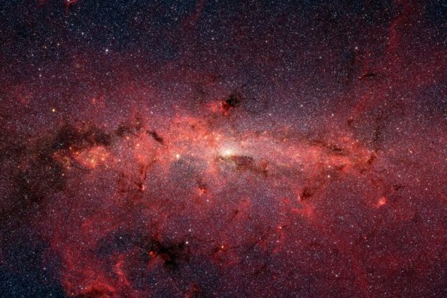 An image of the Milky Way Galaxy in Infrared. Image Credit: Spitzer Space Telescope.