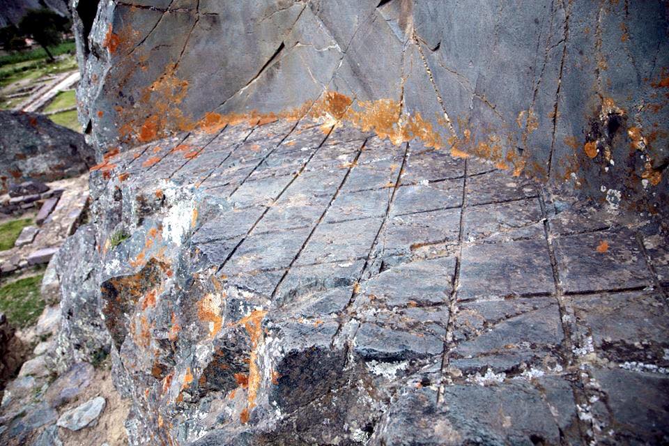 A Quarry at Sacsayhuaman. Notice the marks. Image Credit: Pinterest.