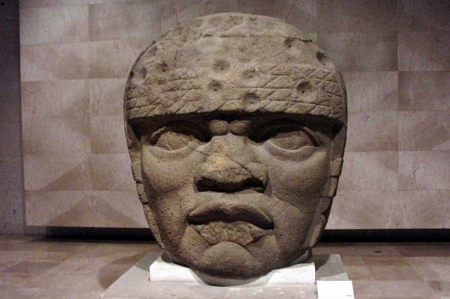 Olmec Head No. 3 from San Lorenzo Tenochtitlan 1200–900 BCE. Image Credit: Wikimedia Commons.