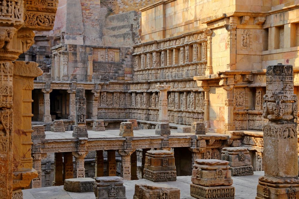 Rani ki vav, an stepwell on the banks of Saraswati River in Patan. A UNESCO world heritage site in Gujarat, India. Shutterstock.