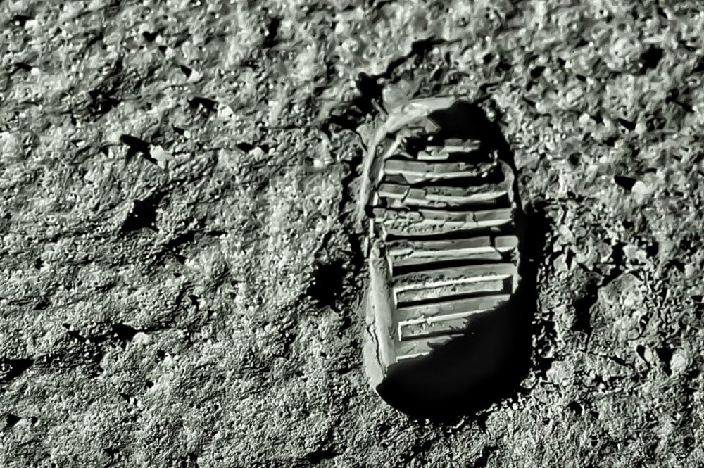 Buzz Aldrin's footprint on the moon. Shutterstock.