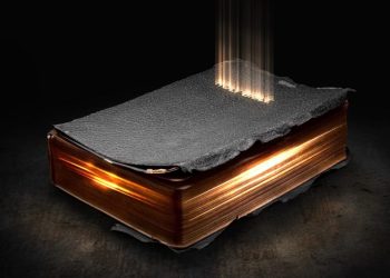 An illustration of a glowing Bible. Shutterstock.