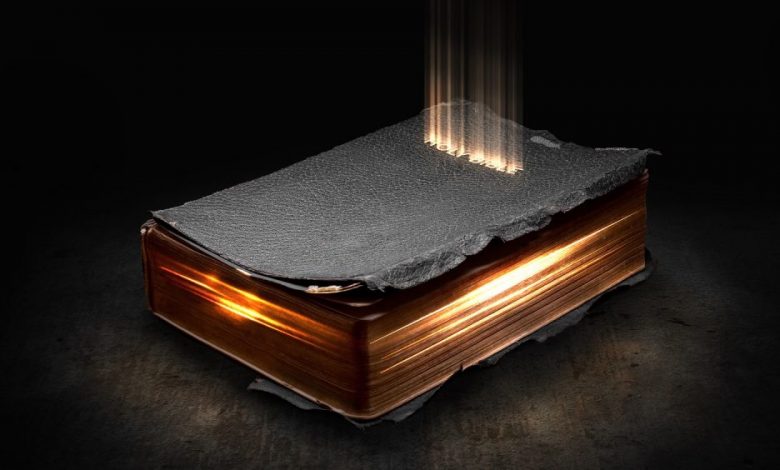 An illustration of a glowing Bible. Shutterstock.
