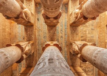 Columns of an Ancient Egyptian Temple. Shutterstock.