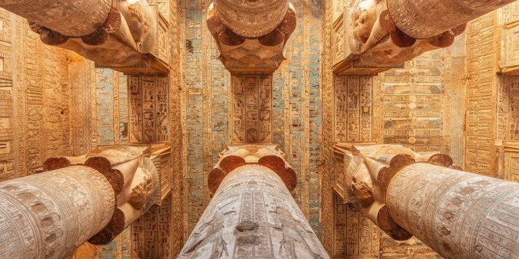 Columns of an Ancient Egyptian Temple. Shutterstock.